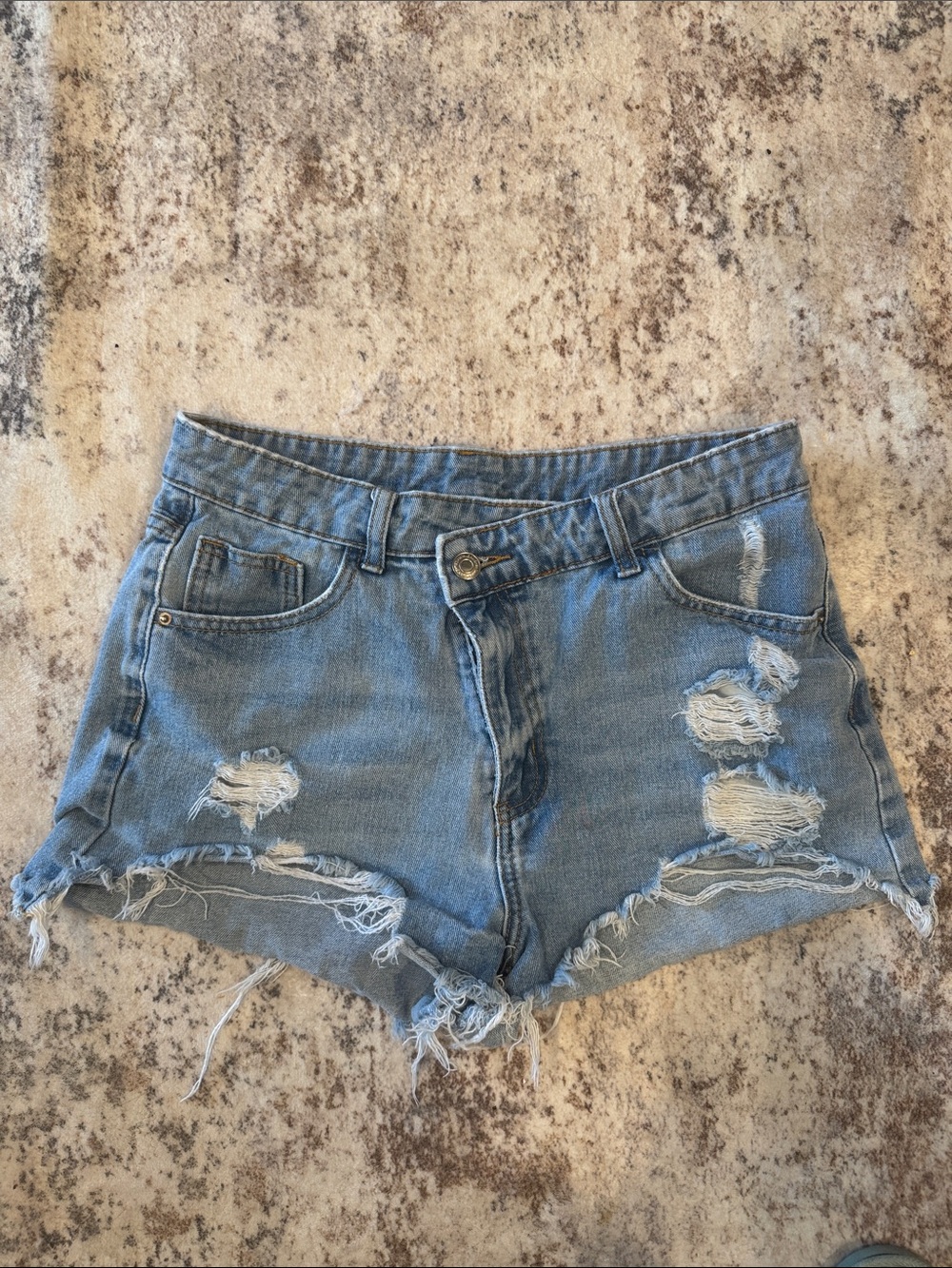 Denim Distressed Women’s Shorts - Light Blue